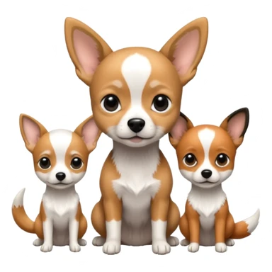 3 cagnolini seduti (ciuaua, bassotto,  fox terrier ) in bianco e nero con vestitini in maglia sticker