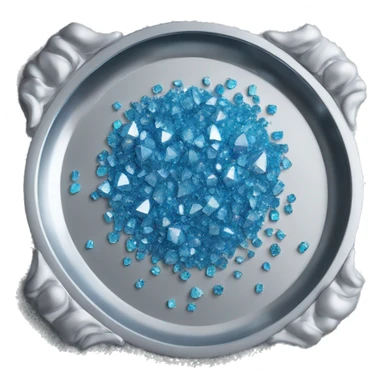Blue glitter small crystals in a silver tray  sticker