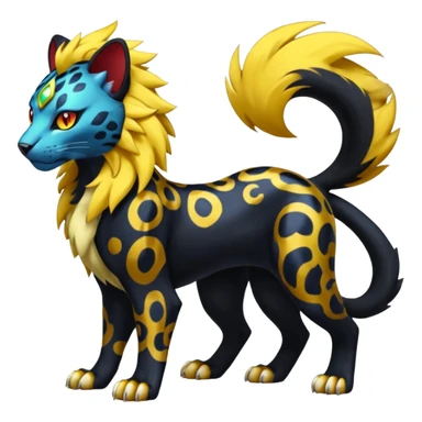 Pyroar-Luxray-Liepard-Pokémon-Fusion sticker