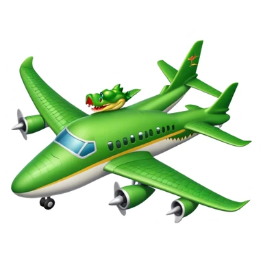 Plane with a krokodile on top sticker