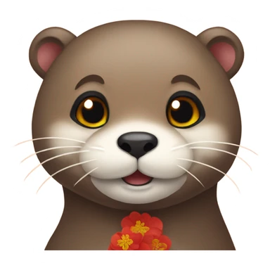 an otter when korean lunar new year sticker