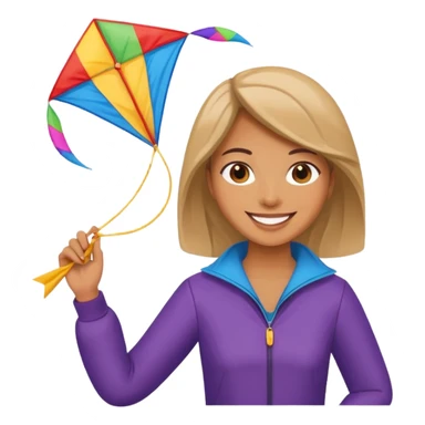 woman holding kite sticker