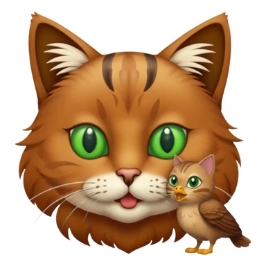 Cat with a bird in his mouth sticker