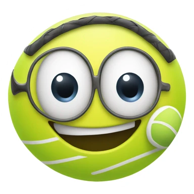 Happy tennis racket sticker