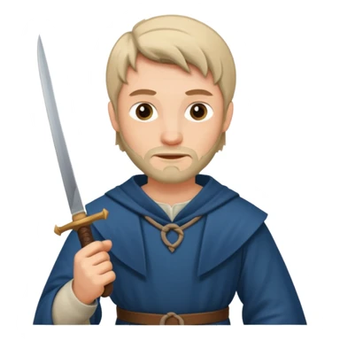 medieval man holding a knife sticker