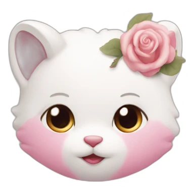 Cœur blanc et rose sticker