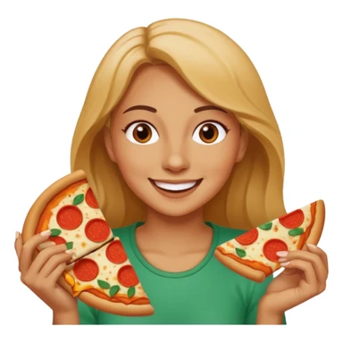 woman who eat pizza
 sticker