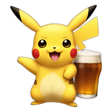 pikachu qui boi une bierre sticker