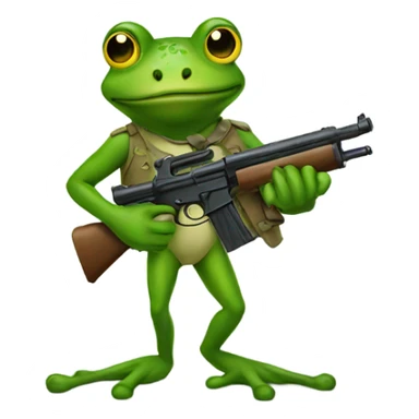 frog holding a gun sticker