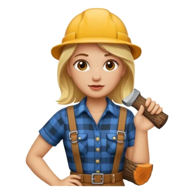 lumberjack blonde woman sticker