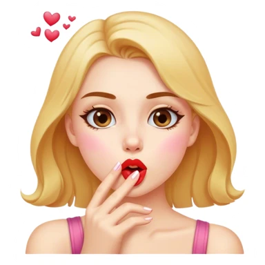 girl blowing kisses sticker
