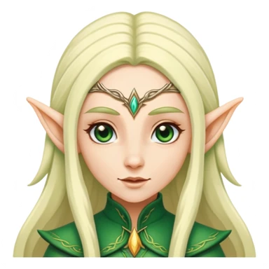 female elf with pointed ears and long hair sticker