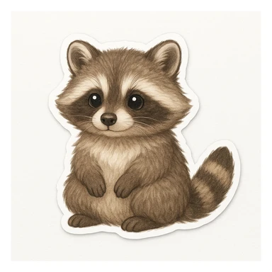 raccoon white background sticker sticker