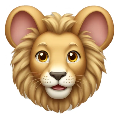 tan lion head bunny sticker