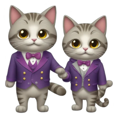 two cats dressed up for a night on the town sticker
