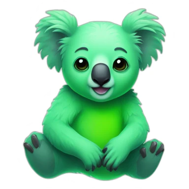 neon green koala sticker