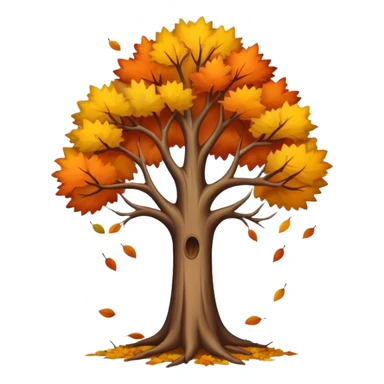 autumn tree with leafless falling  sticker