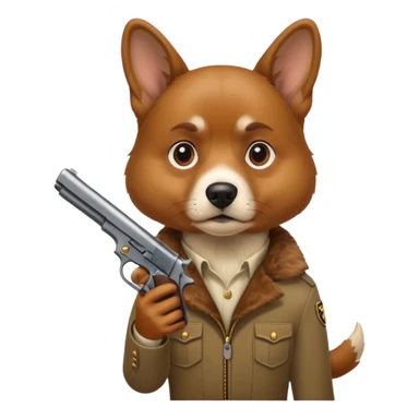 Perro con una pistola sticker