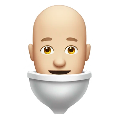 Bald man in a toilet sticker