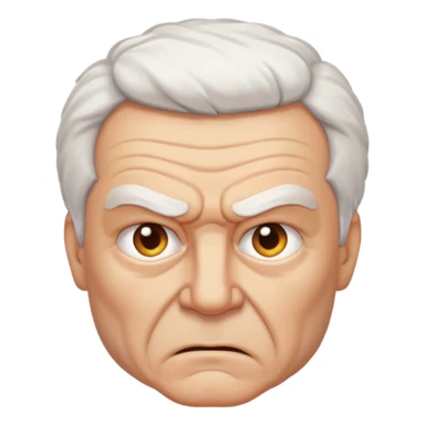 Angry older white male Italian angel emoji face sticker