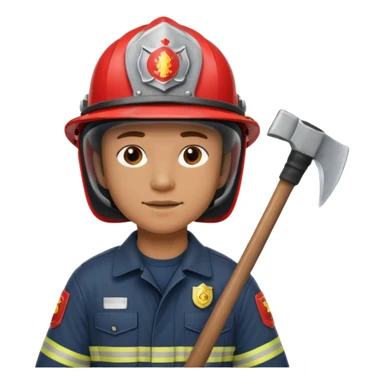 firefighter with axe sticker