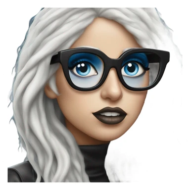 Hyper Realistic lady gaga rain on me blue eyes black glasses  sticker