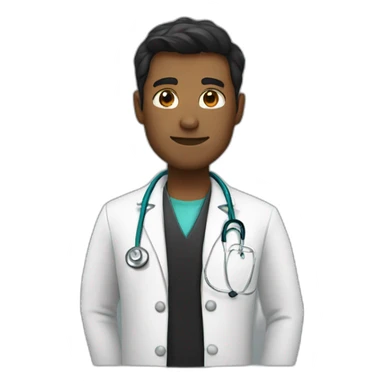 A doctor wearing a jacket black heir sticker