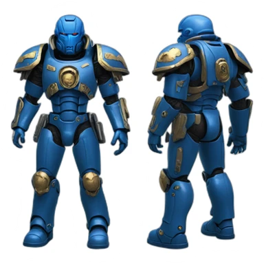 Space marine cyborg blue sticker