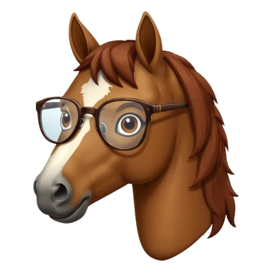 retro horses with glasses sticker