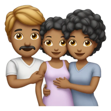 Family of 3- mum-dad-baby girl-2 cats 1white 1 black sticker