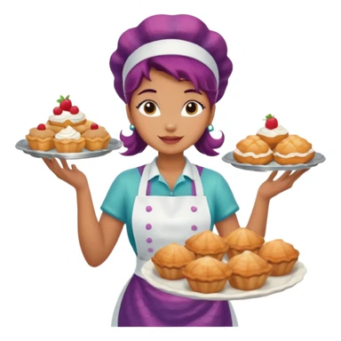 mermaid who is a pastry baker sticker