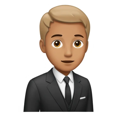 Man half way out door about to ask a question sticker