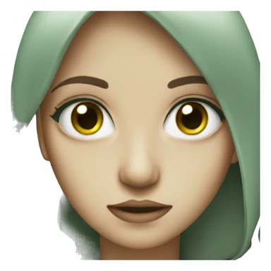 Dark har green eyes  sticker