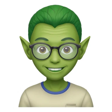 allien with glasses and shirt sticker