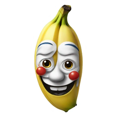 Banana with clown face sticker
