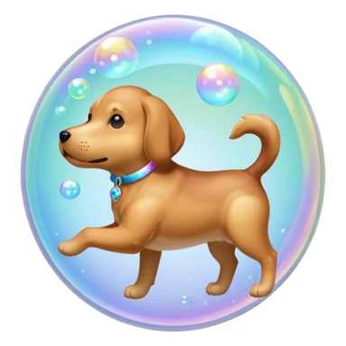 dog shaped soap bubly sticker