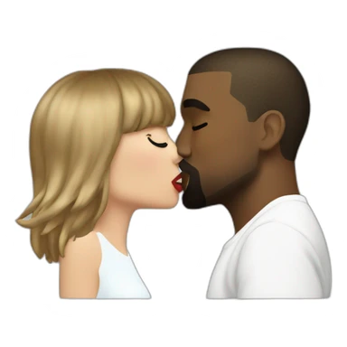 kanye and taylor swift kissing sticker
