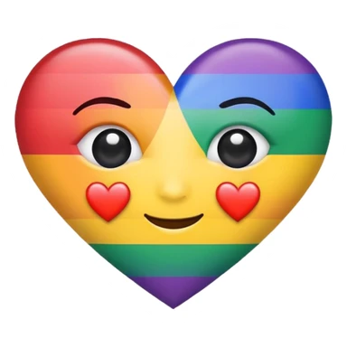 Heart eye emoji with pride flags instead of the hearts sticker