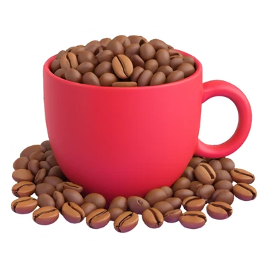 coffee mug with coffee beans sticker
