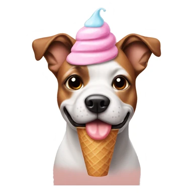 A dog with an ice cream hat sticker