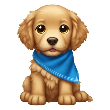 Chibi fluffy ginger retriever puppy with blue neckerchief sticker