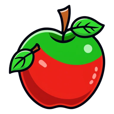 Apple logo in glitter red sticker