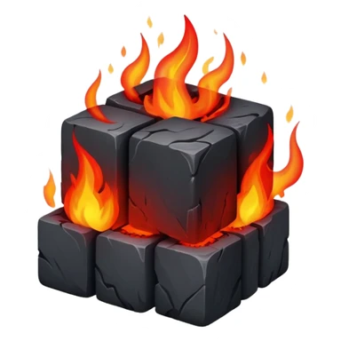 cubes of burning charcoal sticker