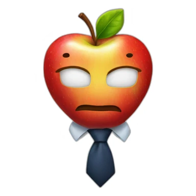 apple with tie sticker