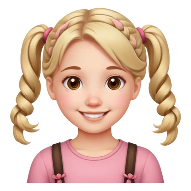 cute smiling girl with pigtails and rosy cheeks sticker