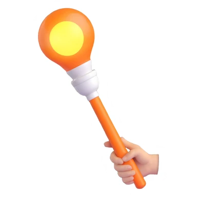 a fan holding a Blackpink light stick, glossy and playful sticker