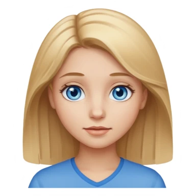 girl with light brown and blonde hair and blue eyes sticker