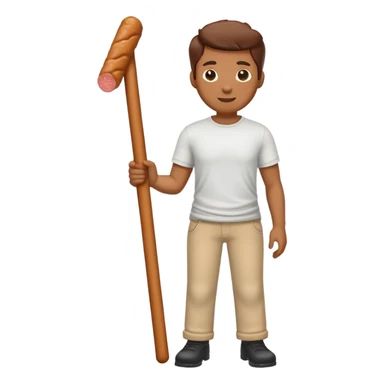 Beef stick  with pants on sticker