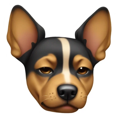 black and tan dog with pointy ears sleeping sticker