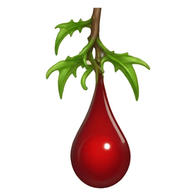 drop of blood with thorny vines sticker